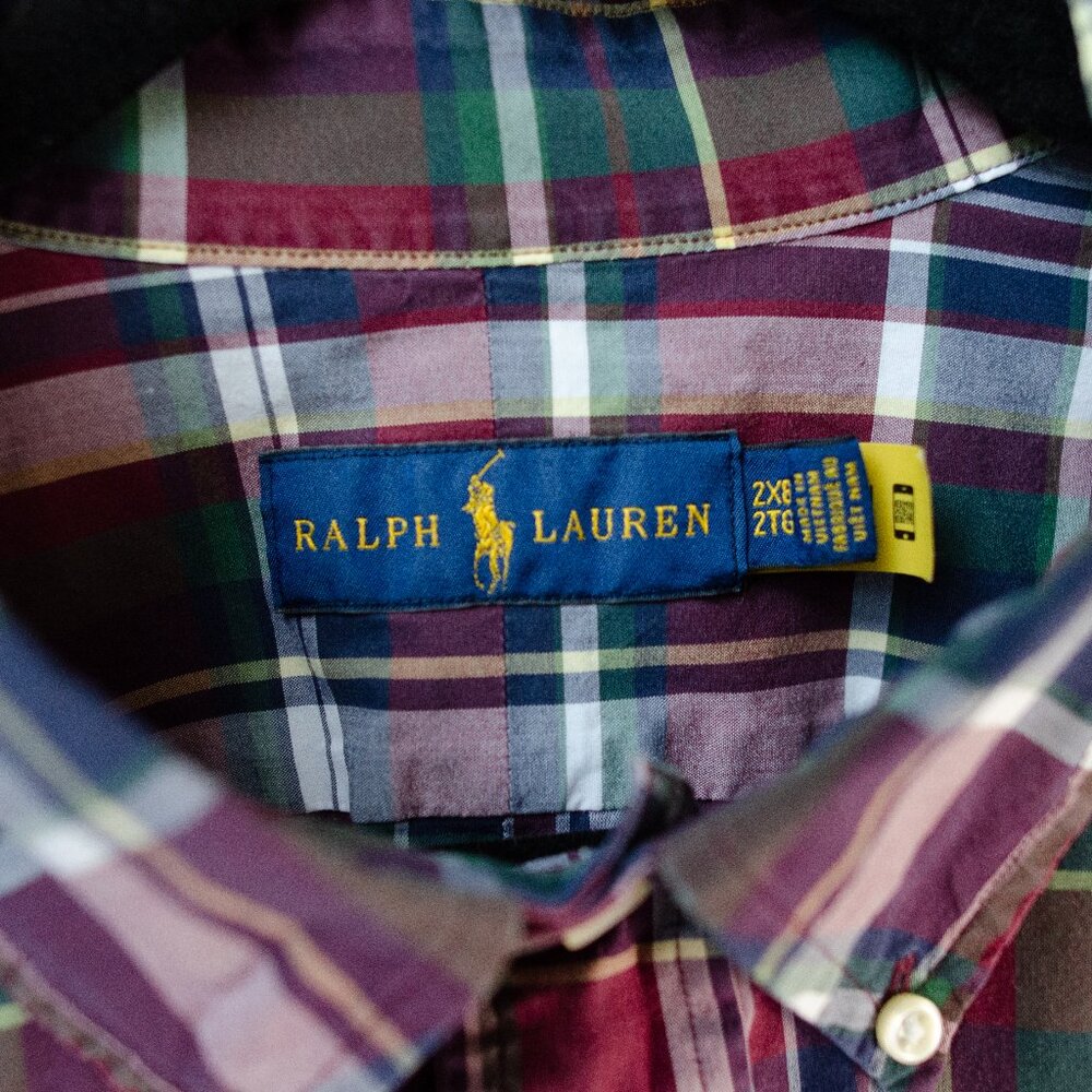 Polo Ralph Lauren Red & Green Plaid Button-Down Shirt 2XB - Picture 2 of 3